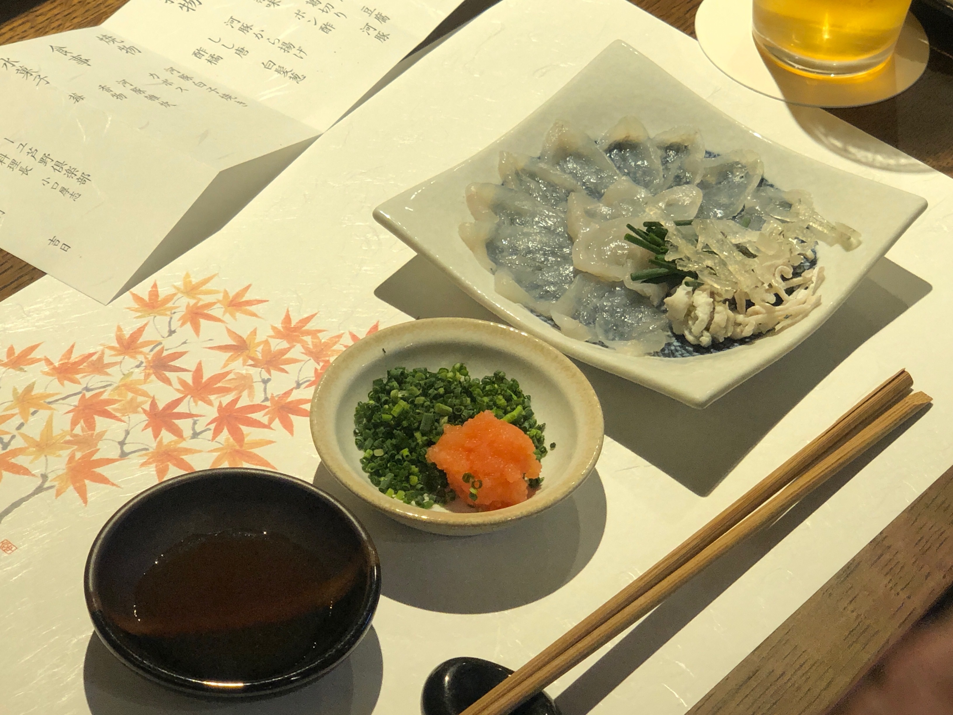 食のイベント（ふぐコース）